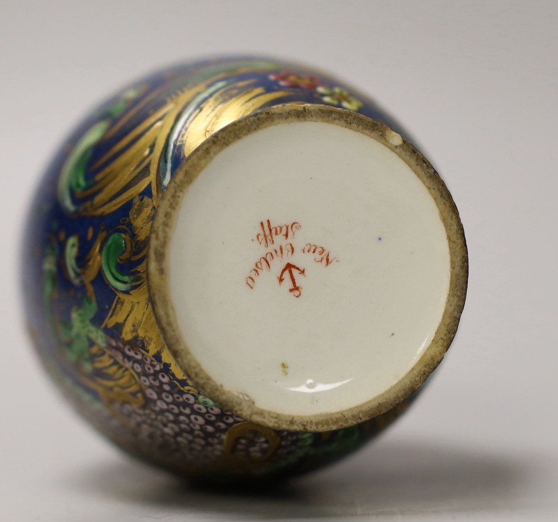 A pair of Vienna style porcelain pink ground vases, late 19th century, a Sevres style trinket box, and other ceramics. Tallest 16cm